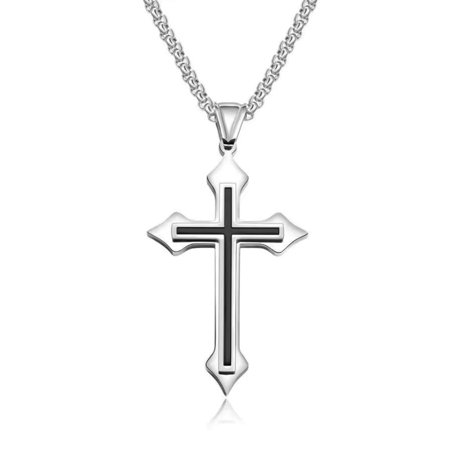 ✝️ Men’s Stainless Steel Cross Shape Pendant Necklace My Store