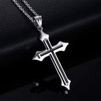 ✝️ Men’s Stainless Steel Cross Shape Pendant Necklace My Store