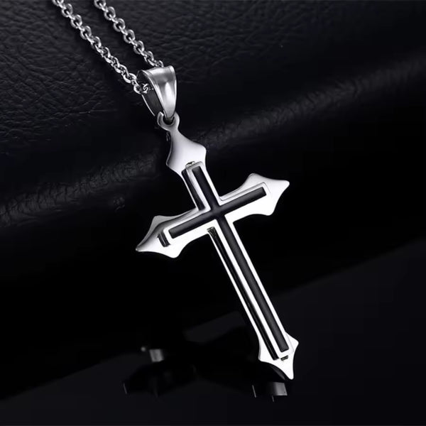 ✝️ Men’s Stainless Steel Cross Shape Pendant Necklace My Store